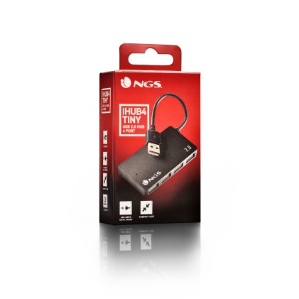 NGS IHUB4 TINY USB 2.0 480 Mbit/s Nero