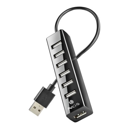 Ngs Hub Usb 2.0 7 Porte Con Adattatore Di Alimentazione
