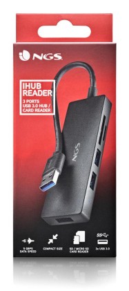 NGS IHUB READER USB 3.2 Gen 1 (3.1 Gen 1) Type-A 5000 Mbit/s Nero