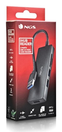 NGS IHUB READER USB 3.2 Gen 1 (3.1 Gen 1) Type-A 5000 Mbit/s Nero