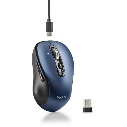 Ngs Mouse Connessione 2,4 Ghz + Bluetooth 5.1, 6 Pulsanti, Ric Usb C