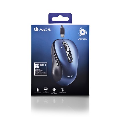 Ngs Mouse Connessione 2,4 Ghz + Bluetooth 5.1, 6 Pulsanti, Ric Usb C