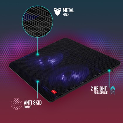 NGS Jetstand base di raffreddamento per notebook 39,6 cm (15.6") 1000 Giri/min Nero