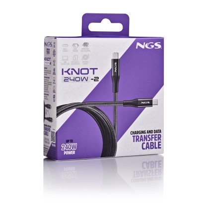 NGS KNOT 240W-2 cavo USB 2 m USB C Nero
