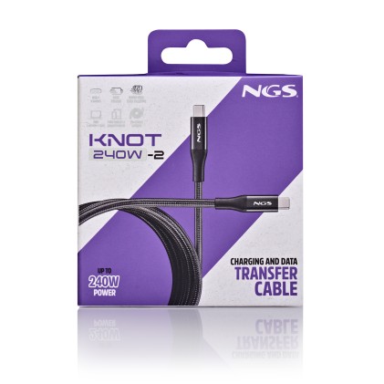 NGS KNOT 240W-2 cavo USB 2 m USB C Nero