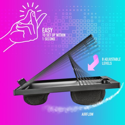 NGS LAPNEST base di raffreddamento per notebook 39,6 cm (15.6") Nero