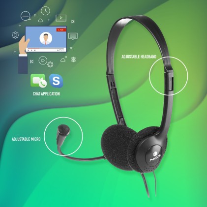 NGS MS 103 PRO Auricolare Cablato A Padiglione Musica e Chiamate Nero