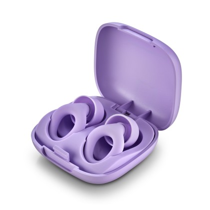 Tappi auricolari NGS Noon per la riduzione del rumore - Silicone - Custodia e 4 inserti auricolari - Viola