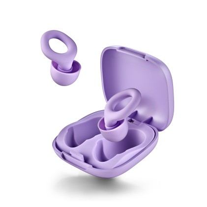Tappi auricolari NGS Noon per la riduzione del rumore - Silicone - Custodia e 4 inserti auricolari - Viola