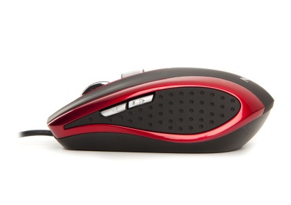 Ngs Mouse Ottico Usb 800-1600Dpi 6 Tasti + Rotella Rivestimento In Gomma Colore Nero Rosso