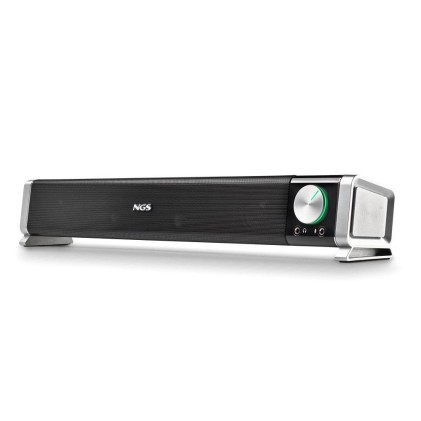 Soundbar Bluetooth NGS SB500-BT da 20 W - Alimentazione tramite USB - Ingresso jack e microfono - Uscita cuffie - Controllo del volume integrato - Design compatto - Nero