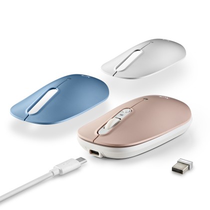 NGS SHELL RB mouse Ambidestro RF senza fili + Bluetooth Ottico 1600 DPI