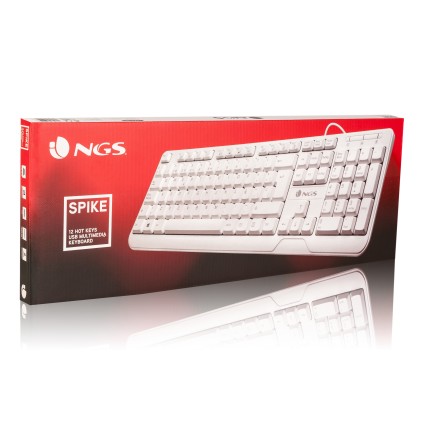 NGS Spike, QWERTY, ES tastiera USB Spagnolo Bianco