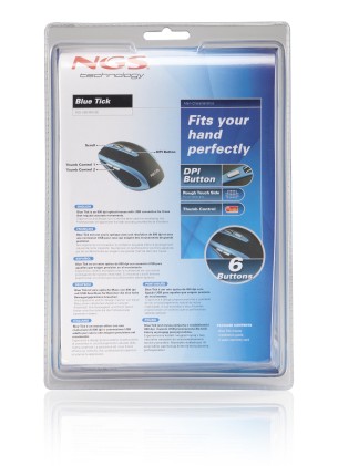 NGS Blue tick mouse Mano destra USB tipo A Ottico 1600 DPI
