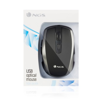 NGS Tick Silver mouse Mano destra USB tipo A Ottico 1600 DPI