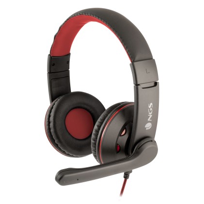 Ngs Cuffie Vox420 Over-Ear, Controllo Volume In Linea, Microfono Flessibile E Regolabile, Jack 3.5Mm