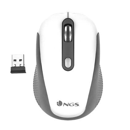 Ngs Mouse Ottico Mini Wireless 800/1600Dpi Con 3 Tasti + Rotella Scorrimento Colore Bianco