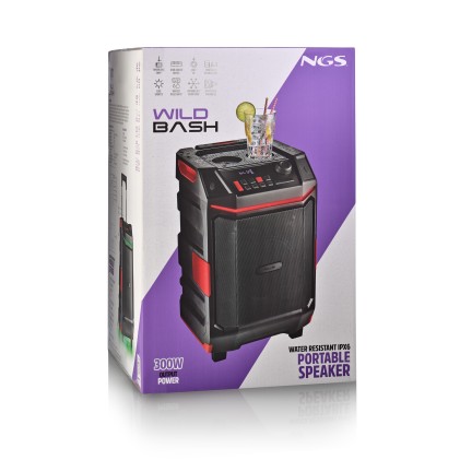 NGS WILD BASH Altoparlante portatile stereo Nero 50 W