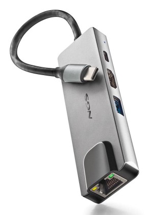 NGS NGS-HUB-0140 hub di interfaccia USB 2.0 Type-C 5000 Mbit/s Alluminio, Nero