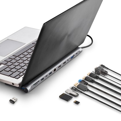 Ngs Docking Type-C Output: Usb 2.0 + 2X Usb 3.0 + 2X Hdmi + Vga + Audio + Pd + Rj45 + Usb C + Sd/Tf