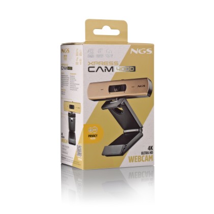 NGS XPRESSCAM 4000 webcam 12 MP 3840 x 2160 Pixel USB 2.0 Nero, Oro