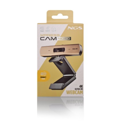 NGS XPRESSCAM 4000 webcam 12 MP 3840 x 2160 Pixel USB 2.0 Nero, Oro
