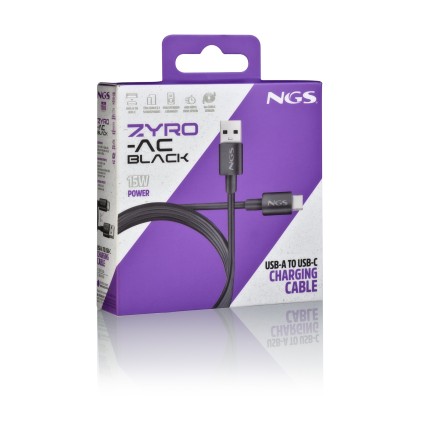 NGS ZYRO-AC cavo USB USB 2.0 1 m USB A USB C Nero