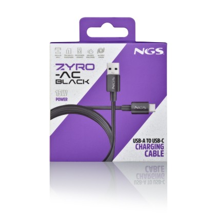 NGS ZYRO-AC cavo USB USB 2.0 1 m USB A USB C Nero