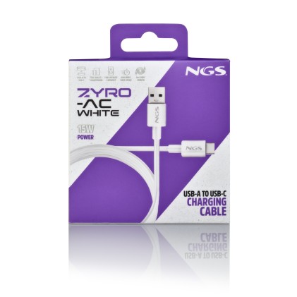 NGS ZYRO-AC cavo USB USB 2.0 1 m USB A USB C Bianco