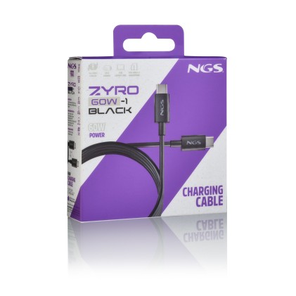 NGS ZYRO 60W-1 cavo USB USB 2.0 1 m USB C Nero