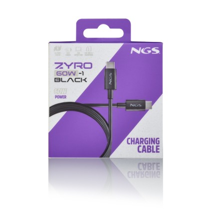 NGS ZYRO 60W-1 cavo USB USB 2.0 1 m USB C Nero