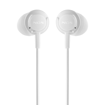 Ngs Cross Step White: Auricolari A Bottone Con Microfono E Controllo Del Volume. Pulsante Multifunzi