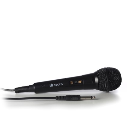 Ngs Singer Fire: Microfono Dinamico, Microfono Con Cavo Da 3 Metri, Connessione Jack 6,3Mm E Pulsant