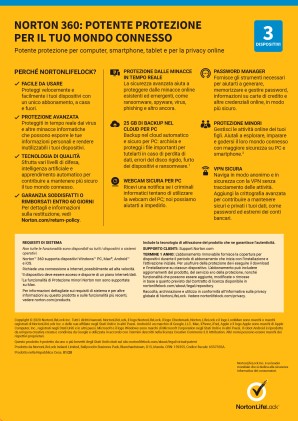 Software Norton 21409821 360 Deluxe 2020 Attach 3 Dispositivi