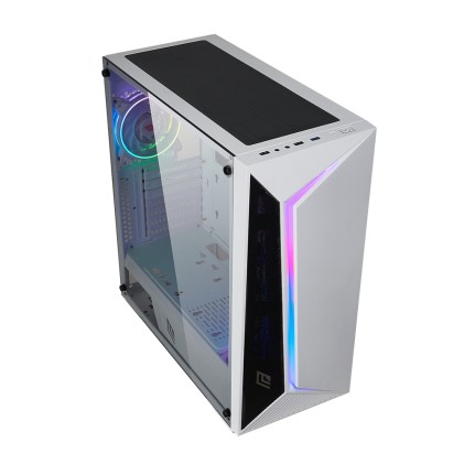 Case Full-Tower No Psu Iron V9 Wht 1Usb3 2Usb2 Vetro Temperato Rgb Fan