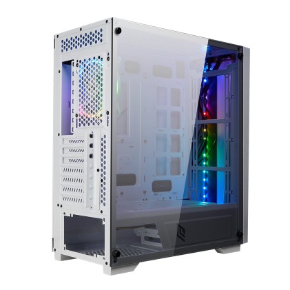 Case Full-Tower No Psu Iron V9 Wht 1Usb3 2Usb2 Vetro Temperato Rgb Fan