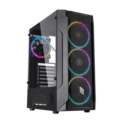 Case Mid-Tower No Psu Demon T4 Blk 1Usb3 2Usb2 Vetro Temperato Rgb Fan