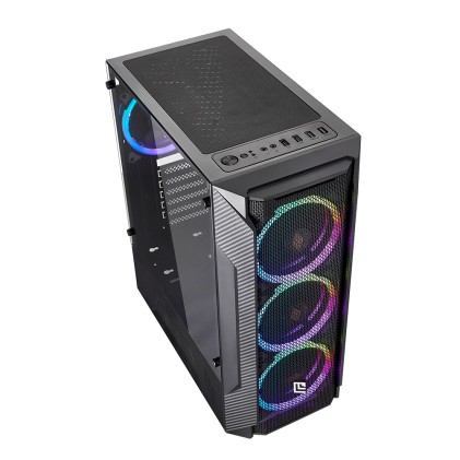 Case Mid-Tower No Psu Demon T4 Blk 1Usb3 2Usb2 Vetro Temperato Rgb Fan