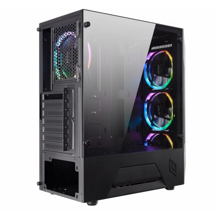 Case Mid-Tower No Psu Demon T4 Blk 1Usb3 2Usb2 Vetro Temperato Rgb Fan
