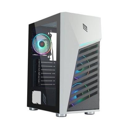 Case Mid-Tower No Psu Diamond C8 Wt 1Usb3 2Usb2 Vetro Temperato Rgb Fan