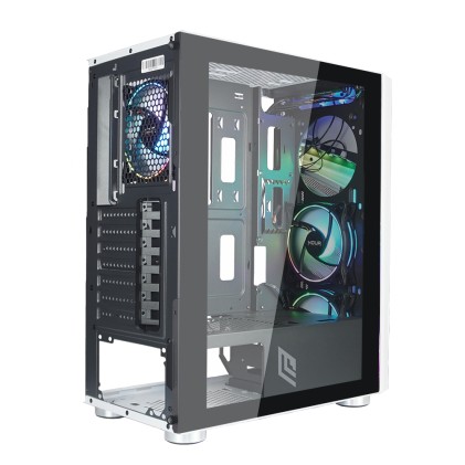 Case Mid-Tower No Psu Diamond C8 Wt 1Usb3 2Usb2 Vetro Temperato Rgb Fan