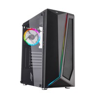 Case Mid-Tower No Psu Nexus P4 Blk 1Usb3 2Usb2 Vetro Temperato Rgb Fan