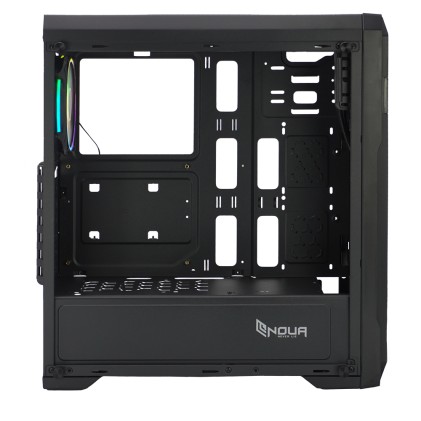 Case Mid-Tower No Psu Noob X3 Blk 1Usb3 2Usb2 Plexiglass Red Fan