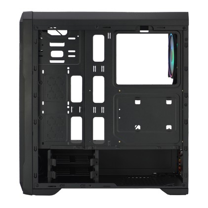 Case Mid-Tower No Psu Noob X3 Blk 1Usb3 2Usb2 Plexiglass Red Fan