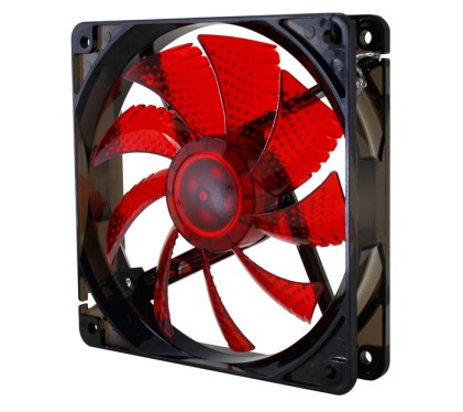 NOX Coolfan 120 LED Case per computer Ventilatore 12 cm Nero, Rosso