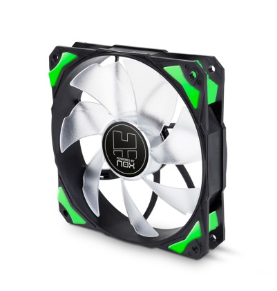 NOX H-Fan LED Case per computer Ventilatore 12 cm Nero, Verde, Bianco