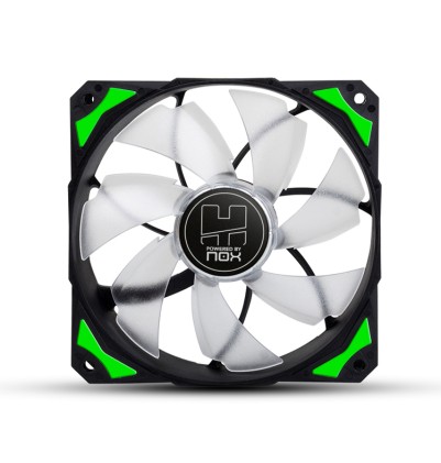 NOX H-Fan LED Case per computer Ventilatore 12 cm Nero, Verde, Bianco