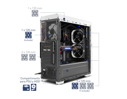 NOX NXHUMMERZSZ computer case Midi Tower Bianco