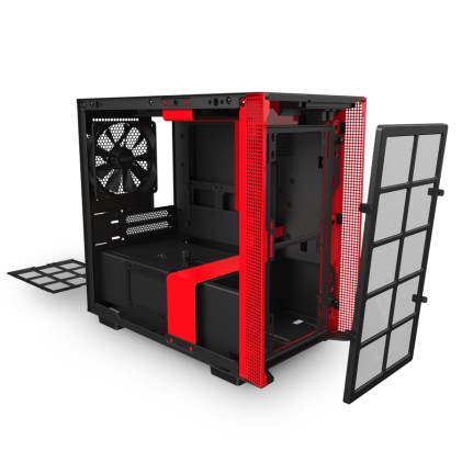 Nzxt Case H210I Mid Tower Atx Matte Black/Red