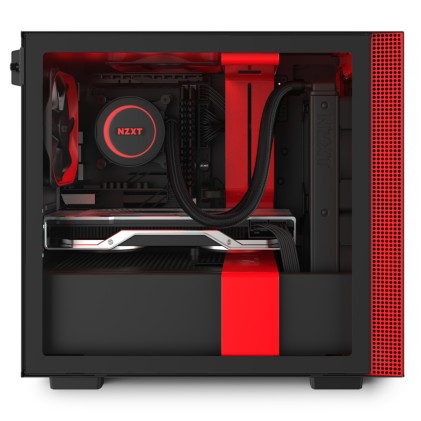 Nzxt Case H210I Mid Tower Atx Matte Black/Red